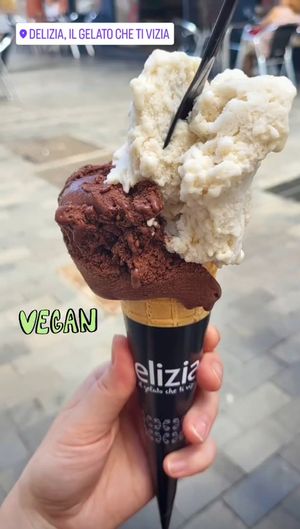 Dark chocolate and banana ice cream at Delizia in Tenerife