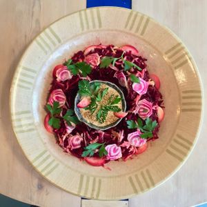 beetroot salad to die for! at bianca e massimo in Totnes