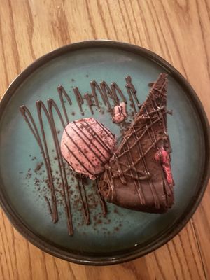 Beetroot and chocolate cake  at Gut in Barcelona