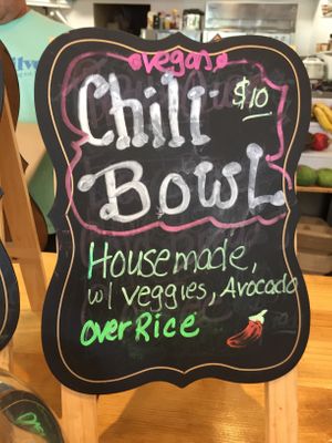Vegan chili bowls  at That's A Wrap in Kihei