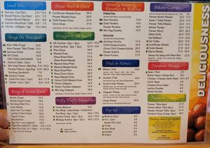 Menus at Bikanervala in Christchurch