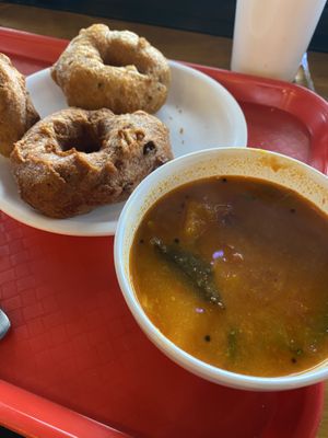 Great soup/curry, ‘donut’ breads had no flavor at Bikanervala in Christchurch
