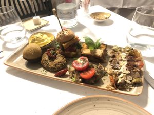 The vegan board at Rosmarino in Taormina