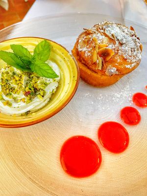 Orange fairy cake at Rosmarino in Taormina