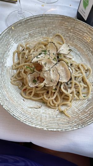 Truffle spaghetti   at Rosmarino in Taormina