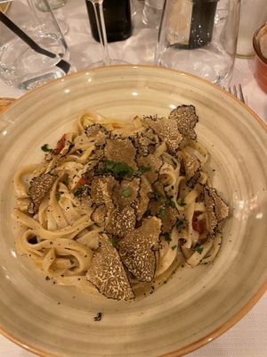 Truffle & tomato pasta  at Rosmarino in Taormina