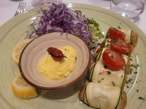 White bean and sun dried tomato balls at Rosmarino in Taormina