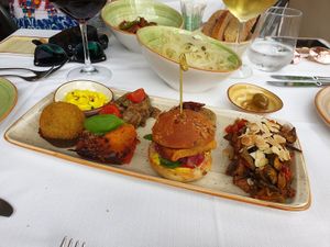The vegan platter and salads  at Rosmarino in Taormina