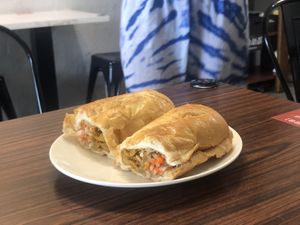 Cha Siu Banh Mi  at Xīn Huā SùShí Guǎn 心花素食館 in Hengchun