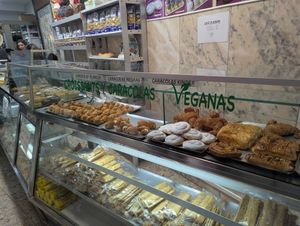 Inside the bakery at Pasteleria Conchin in Valencia