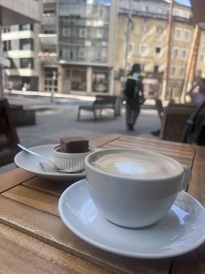 Soy latte  at Pumper in Pontevedra