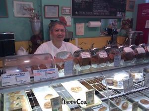 friendly owner and baker at Kensington Natural Bakery and Cafe in Toronto