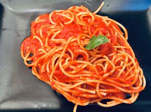 Vegan spaghetti  at Capriccio Siciliano in Cefalu