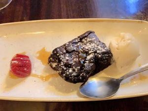 Vegan brownie & dairy free ice cream  at The Barley Mow in London
