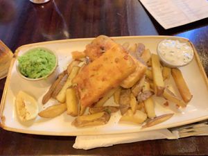 Tofish and chips  at The Barley Mow in London