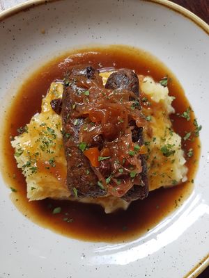 Sausage and mash at The Barley Mow in London