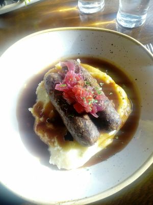 Sausage & mash at The Barley Mow in London