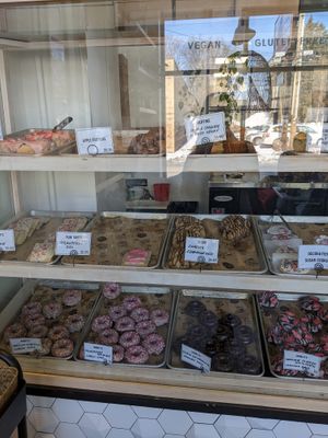 Display case at Rise Authentic Baking Co in Grand Rapids