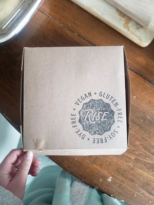 to-go box at Rise Authentic Baking Co in Grand Rapids