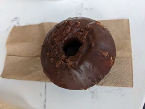 Chocolate chocolate donut at Rise Authentic Baking Co in Grand Rapids