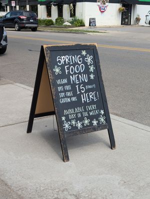 Outdoor seating available at Rise Authentic Baking Co in Grand Rapids