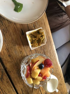 With humus and granola   at Berge in Garmisch Partenkirchen