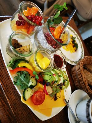 Vegan breakfast platter. Wauw.. I love it! at Berge in Garmisch Partenkirchen