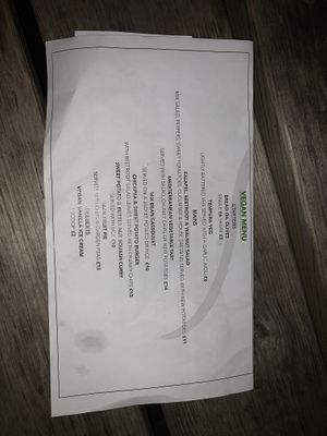 Vegan menu   at The Green Dragon in Church Stretton