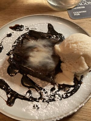 Chocolate brownie   at The Green Dragon in Church Stretton