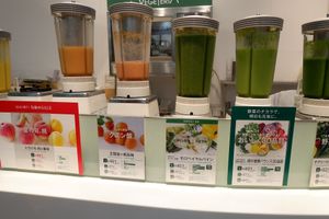 Juice in blenders. at Vegeteria Juice - Shinjuku Station in Tokyo