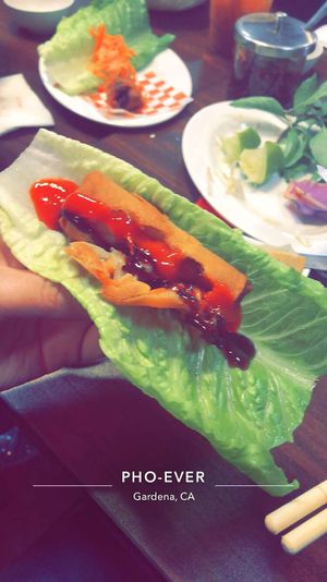 Veggie egg rolls (they use egg wash to seal the roll) at Pho Ever in Gardena