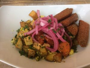 Dill it Scramble w/Beyond Meat Sausage - 22 June 2019 at The Dandelion in Calgary