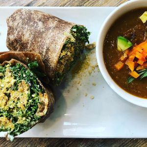 Chick-tan Ceasar Wrap + Soup for the Day at The Dandelion in Calgary