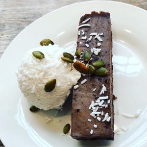 Raspberry Chocolate “Cheesecake" at The Dandelion in Calgary