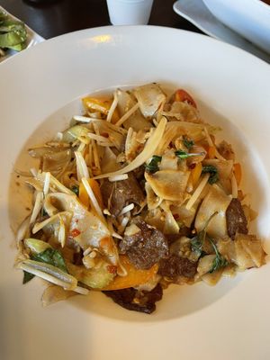 Beef noodles  at Lotus Vegan in North Hollywood