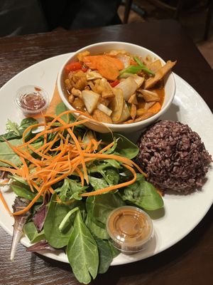 Kung pao w/vegan chickn special  at Lotus Vegan in North Hollywood