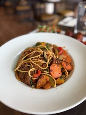Kung Pao Spaghetti   at Lotus Vegan in North Hollywood