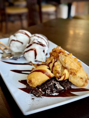Fried Bananas with Ice Cream  at Lotus Vegan in North Hollywood