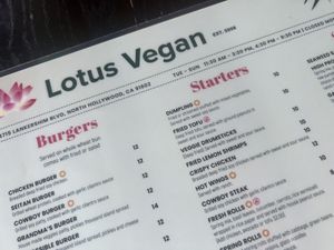   at Lotus Vegan in North Hollywood
