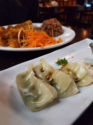 Dumplings at Lotus Vegan in North Hollywood