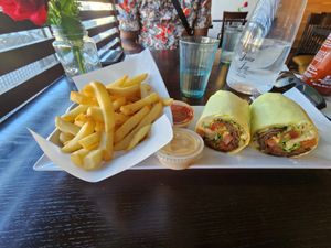 Pepper Steak Wrap at Lotus Vegan in North Hollywood