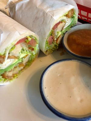 Chicken Wrap at Lotus Vegan in North Hollywood