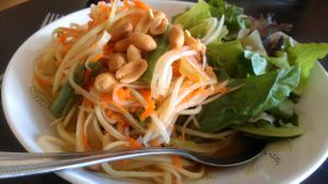 Papaya Salad at Lotus Vegan in North Hollywood, CA at Lotus Vegan in North Hollywood
