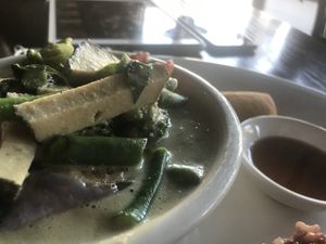 Green curry at Lotus Vegan in North Hollywood