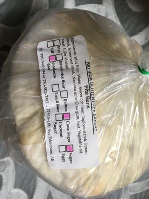 Gluten free pita at Rio Vida in Sherwood Park
