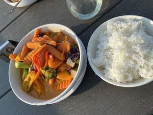 Red curry with veggies and tofu  at EAT Thai Cafe in Bismarck