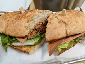 Koji-ham sandwich with mushrooms added (and no tomato) at Raw in Milpitas