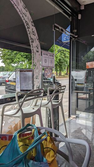 View from the table at Genesis Plant Based Alchemy in North London