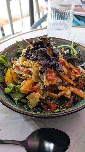 Rasta pasta at Genesis Plant Based Alchemy in North London