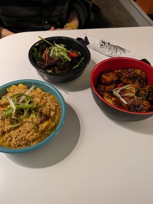 Mac n cheese, mushrooms, plantain at Genesis Plant Based Alchemy in North London